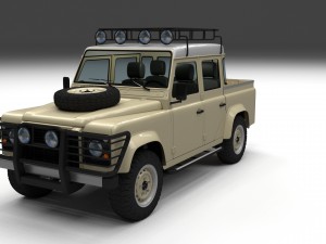 land rover defender 110 double cab pick up w inter 3D Model