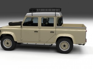 land rover defender 110 double cab pick up w inter 3D Model
