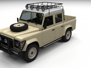 land rover defender 110 double cab pick up w inter 3D Model
