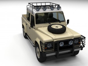 land rover defender 110 double cab pick up w inter 3D Model