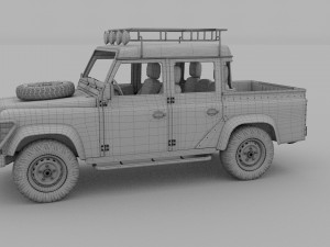 land rover defender 110 double cab pick up w inter 3D Model