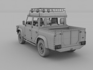 land rover defender 110 double cab pick up w inter 3D Model