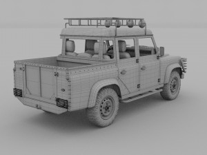 land rover defender 110 double cab pick up w inter 3D Model