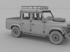 land rover defender 110 double cab pick up w inter 3D Model