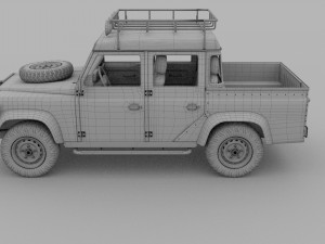 land rover defender 110 double cab pick up w inter 3D Model