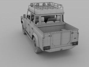 land rover defender 110 double cab pick up w inter 3D Model