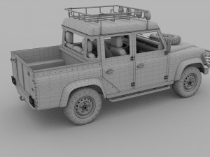 land rover defender 110 double cab pick up w inter 3D Model