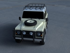 land rover defender 110 double cab pick up exterio 3D 模型