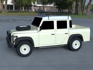 land rover defender 110 double cab pick up exterio Model 3D