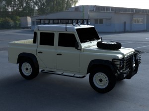 land rover defender 110 double cab pick up exterio Model 3D