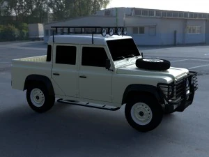 land rover defender 110 double cab pick up exterio 3D Model