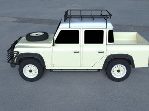 land rover defender 110 double cab pick up exterio Model 3D