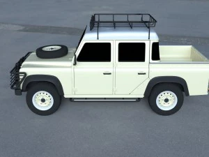 land rover defender 110 double cab pick up exterio 3D Model