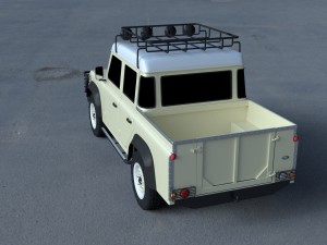 land rover defender 110 double cab pick up exterio Model 3D