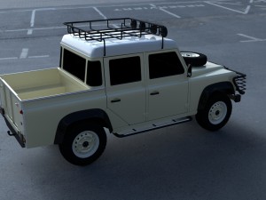 land rover defender 110 double cab pick up exterio Model 3D