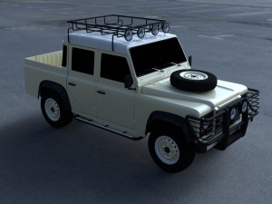 land rover defender 110 double cab pick up exterio Model 3D