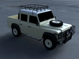 land rover defender 110 double cab pick up exterio 3D Model