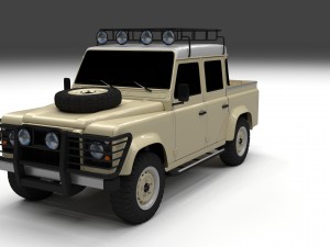 land rover defender 110 double cab pick up exterio Model 3D