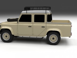 land rover defender 110 double cab pick up exterio Model 3D