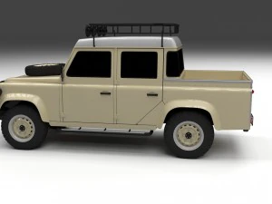 land rover defender 110 double cab pick up exterio 3D Model