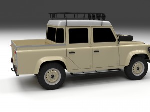 land rover defender 110 double cab pick up exterio Model 3D