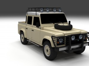land rover defender 110 double cab pick up exterio Model 3D