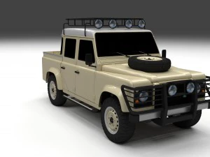 land rover defender 110 double cab pick up exterio 3D Model