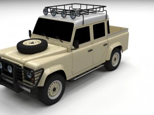 land rover defender 110 double cab pick up exterio 3D Model