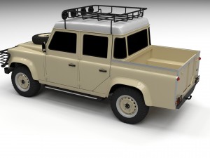 land rover defender 110 double cab pick up exterio Model 3D