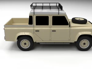 land rover defender 110 double cab pick up exterio 3D Model