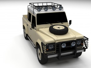 land rover defender 110 double cab pick up exterio Model 3D