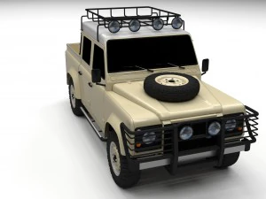land rover defender 110 double cab pick up exterio 3D Model
