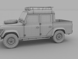 land rover defender 110 double cab pick up exterio Model 3D