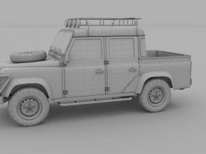 land rover defender 110 double cab pick up exterio 3D Model
