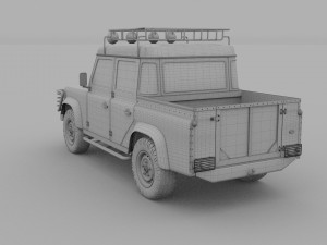 land rover defender 110 double cab pick up exterio Model 3D