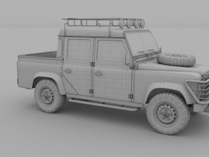 land rover defender 110 double cab pick up exterio Model 3D