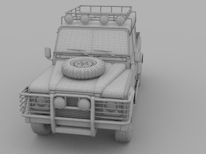 land rover defender 110 double cab pick up exterio Model 3D