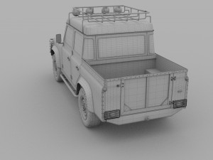 land rover defender 110 double cab pick up exterio Model 3D
