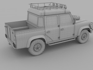 land rover defender 110 double cab pick up exterio Model 3D