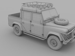 land rover defender 110 double cab pick up exterio Model 3D