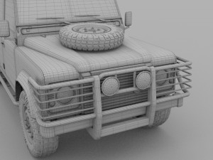 land rover defender 110 double cab pick up exterio Model 3D