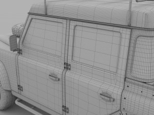 land rover defender 110 double cab pick up exterio Model 3D