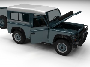 full land rover defender 90 station wagon hdri 3D मॉडल