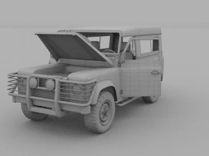 full land rover defender 90 station wagon hdri 3D Model