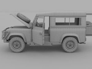 full land rover defender 90 station wagon hdri 3D Model