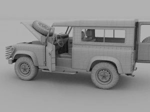 full land rover defender 90 station wagon hdri 3D Model