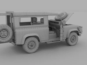 full land rover defender 90 station wagon hdri 3D Model