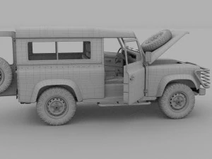 full land rover defender 90 station wagon hdri 3D Model
