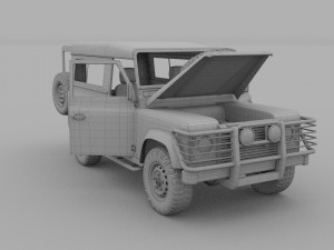 full land rover defender 90 station wagon hdri 3D मॉडल