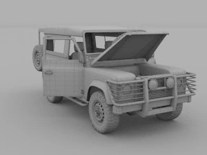 full land rover defender 90 station wagon hdri 3D Model